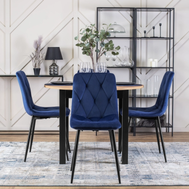 Обеденный комплект мебели Mebel Elit HARRY ROBIN | Дуб ривьера / Черный / Синий HARRY/DR/CZ/S/ROBIN/GR/V/Z4/K фото - 2