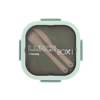 Ланч-бокс з столовими приборами Homla DELLA 1,2 л Зелений 218079 фото - 3