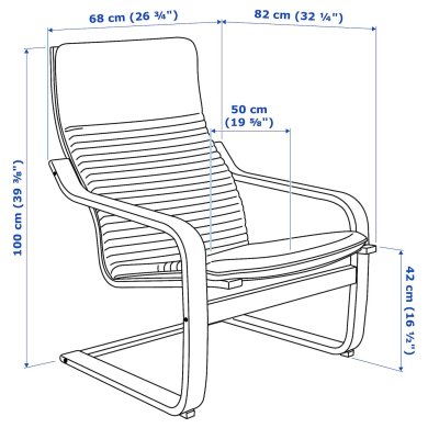 IKEA Кресло-качалка POANG Светло-бежевый (ИКЕА ПОАНГ) 29286610 фото - 14