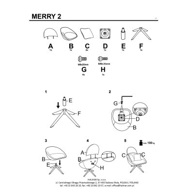 Кресло мягкое поворотное Halmar MERRY 2 Капучино - 3 Кресло мягкое поворотное Halmar MERRY 2 Капучино V-CH-MERRY_2-FOT-CAPPUCCINO фото - 3