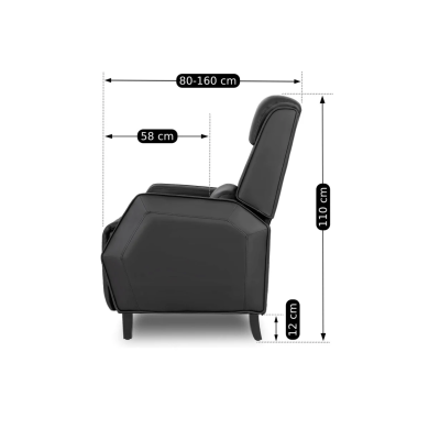Кресло раскладное многопозиционное Mebel Elit VIPER | Черный ME.VIPER/CZ/E/FW фото - 2