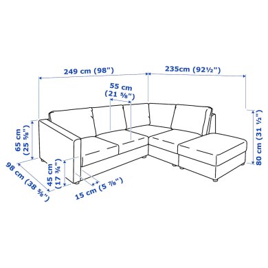 IKEA Диван кутовий VIMLE (ИКЕА ВИМЛЕ) 89306728 фото - 9