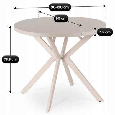 Розкладний обідній стіл Mebel Elit LUGO Кашемір ME.LUGO/KASZ/KASZ/S фото - 12