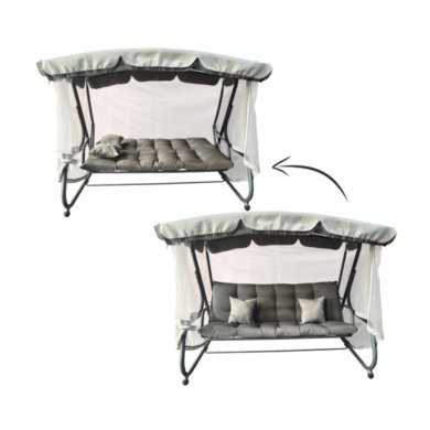 Садовые качели с москитной сеткой Garden Line 220х130х175 см Серый KRE0954