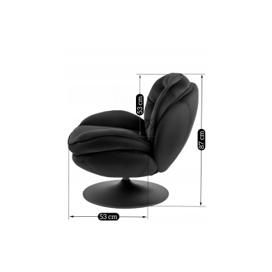 Кресло мягкое поворотное с подставкой Mebel Elit FIONA Черный ME.FIONA/CZ/V/FW фото - 9