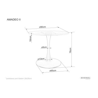 Обідній стіл Signal AMADEO II Дуб AMADEOIIDCFI90 фото - 5