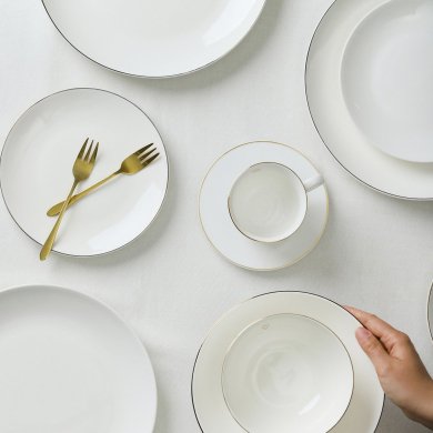 Чашка с блюдцем Homla BASIC 210 мл | Белый / Золотой - 6 Чашка с блюдцем Homla BASIC 210 мл | Белый / Золотой 164307 фото - 6