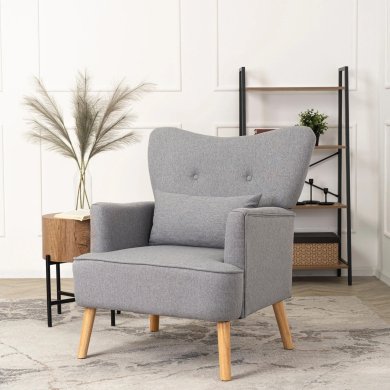 Кресло мягкое Mebel Elit BUNNY Светло-серый ME.BUNNY/JP/DK/T/FW фото - 7