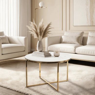 Журнальний стіл Mebel Elit MARINE Marmur Білий ME.MARINE/B/PL/ZL/L фото - 6