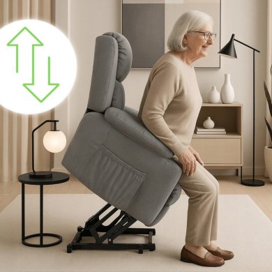 Кресло мягкое раскладное массажное с реклайнером Mebel Elit FENIX Velvet Серый ME.FENIX/P/SZTR/FW фото - 15