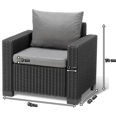 Комплект садовых кресел Keter CALIFORNIA 2 шт Графит 252902 фото - 5