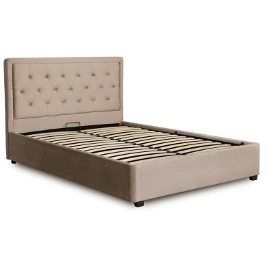 Ліжко Mebel Elit CROS Welur 140x200 см Бежевий - 2 Ліжко Mebel Elit CROS Welur 140x200 см Бежевий ME.CROS/140/BZ/V/LOZZPOJ фото - 2