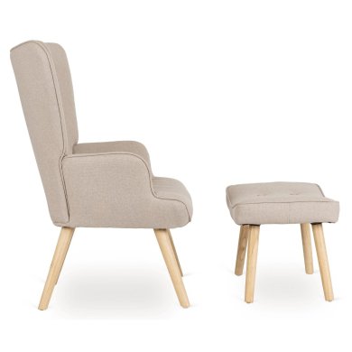 Крісло м'яке з підставкою Mebel Elit LOZANO 2 Бежевий - 2 Крісло м'яке з підставкою Mebel Elit LOZANO 2 Бежевий ME.LOZANO2/BZ/DK/T/FW фото - 2