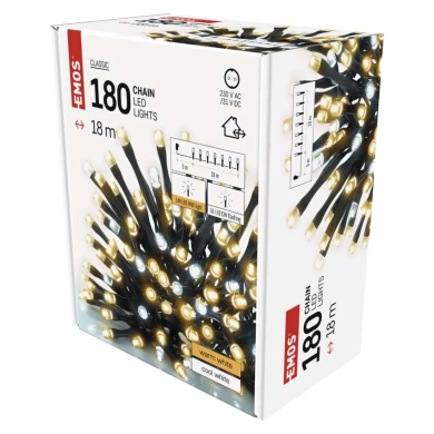 Новорічна гірлянда Chomik Classic 180 LED 18 м Білий - 6 Новорічна гірлянда Chomik Classic 180 LED 18 м Білий EMO00141 фото - 6