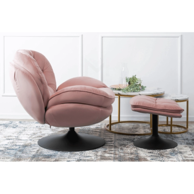Крісло м'яке поворотне з підставкою Mebel Elit FIONA Рожевий ME.FIONA/R/V/FW фото - 14