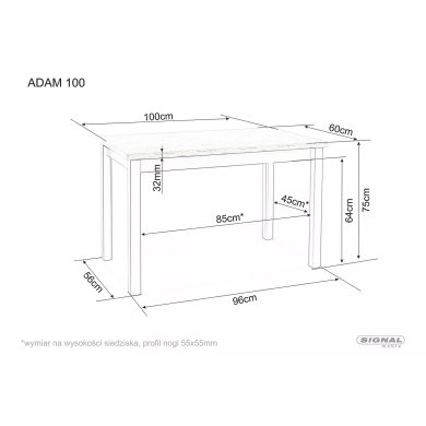 Обеденный стол Signal ADAM Дуб ланцелот ADAMDLB100 фото - 6