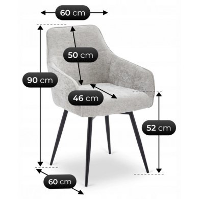 Обідній стілець поворотний Mebel Elit LARISA Сірий ME.LARISA/P/CZ/TB/K фото - 7