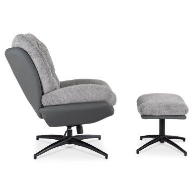 Крісло м'яке поворотне з підставкою Mebel Elit FREMONT 2 Сірий ME.FREMONT/P/T/P/E/CZ/FW фото - 6