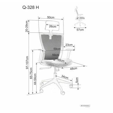 Офісне крісло Signal Q-328H Чорний OBRQ328HC фото - 2