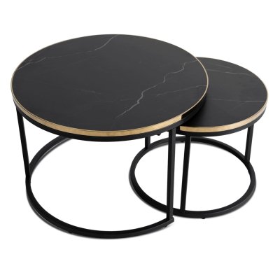 Комплект журнальних столів Mebel Elit ARON Marmur Чорний - 3 Комплект журнальних столів Mebel Elit ARON Marmur Чорний ME.ARON/CZ/ZL/L фото - 3