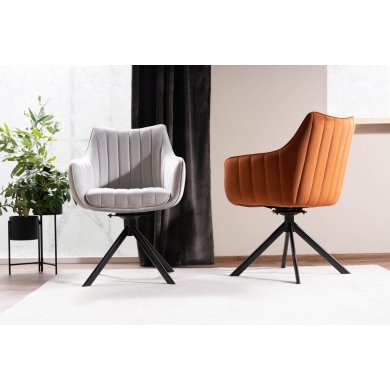 Обеденный стул поворотный Signal Azalia Velvet Светло-серый AZALIAVCJSZ фото - 6