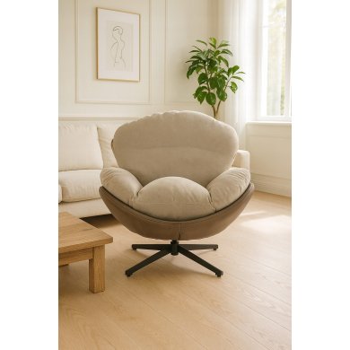 Кресло мягкое поворотное Kontrast MILO 3D Светло-коричневый 5.01.84793 фото - 7