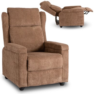Крісло м'яке розкладне з реклайнером Mebel Elit SPENCER Velvet Коричневий ME.SPENCER/BR/SZTR/FW