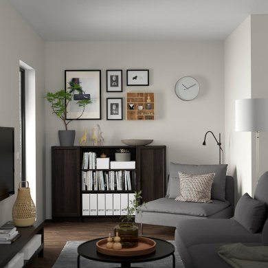 IKEA Стелаж BILLY/OXBERG Коричневий (ИКЕА БИЛЛИ/ОКСБЕРГ) 39483592 фото - 6