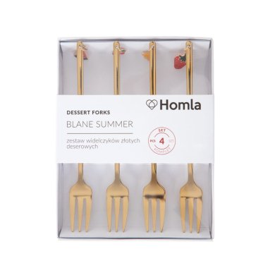 Набор десертных вилок Homla BLANE SUMMER | Золотой 213980 фото - 4