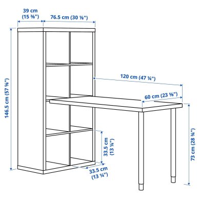 IKEA Стелаж зі столом KALLAX/LAGKAPTEN Білий (ИКЕА КАЛЛАКС/ЛАГКАПТЕН) 29481659 фото - 5