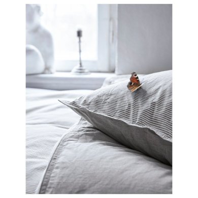 IKEA Комплект постельного белья BLAVINDA 200x200 см Серый (ИКЕА BLÅVINDA) 20328049 фото - 3