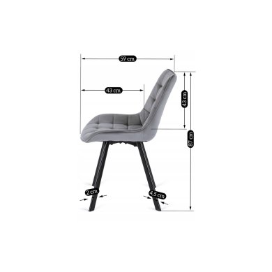 Обідній стілець Mebel Elit RICK Welur Сірий - 12 Обідній стілець Mebel Elit RICK Welur Сірий ME.RICK/P/V/K фото - 12