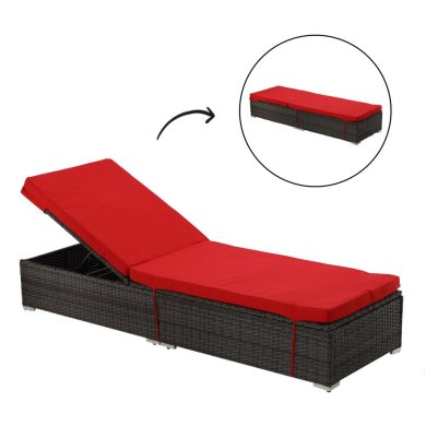 Шезлонг Garden Line ABI3548 Красный - 6 Шезлонг Garden Line ABI3548 Красный ABI3555 фото - 6