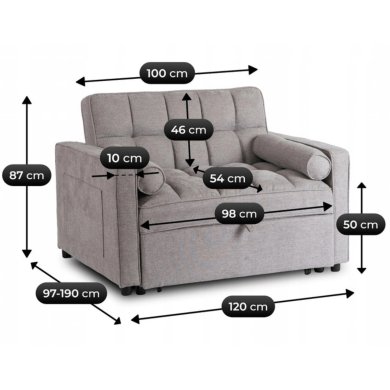 Кресло мягкое раскладное Mebel Elit CORRA Серый ME.CORRA/P/T/SOF фото - 18