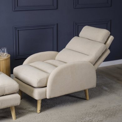 Крісло м'яке розкладне з пуфом Mebel Elit HENRY Бежевий - 11 Крісло м'яке розкладне з пуфом Mebel Elit HENRY Бежевий ME.HENRY/BZ/T/FW фото - 11