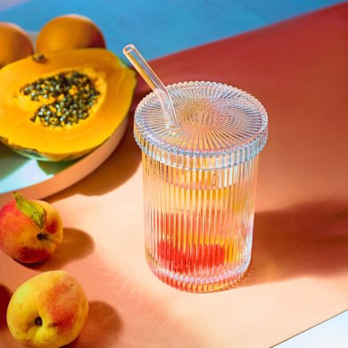 Стакан с кришкою и трубочкой Homla ALINE 380 мл Прозрачный 227384 фото - 6