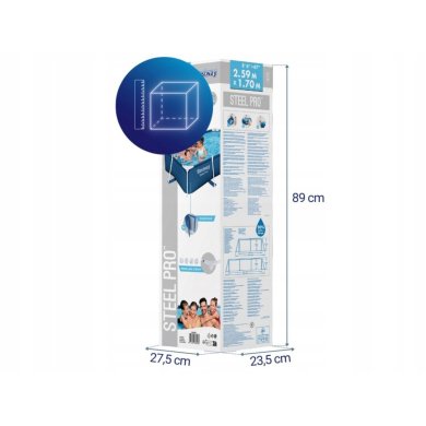 Каркасний басейн Bestway 56403 STEEL PRO 259х170х61 см Синій - 7 Каркасний басейн Bestway 56403 STEEL PRO 259х170х61 см Синій BES56403 фото - 7