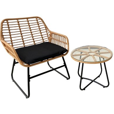 Комплект садових меблів Garden Line LEUCA Чорний ABI3392 фото - 3