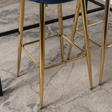 Барный стул Mebel Elit ARIEL Welur Синий - 10 Барный стул Mebel Elit ARIEL Welur Синий ME.ARIEL/GR/ZL/V/H фото - 10