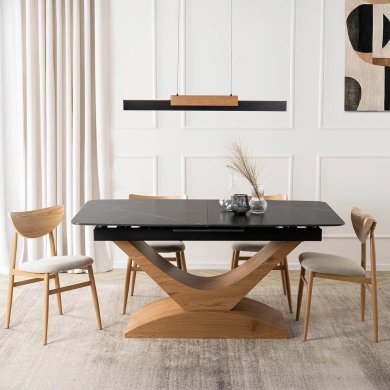 Раскладной обеденный стол Mebel Elit ALICANTE Marmur Черный ME.ALICANTE/CZ/D/S160-200 фото - 7