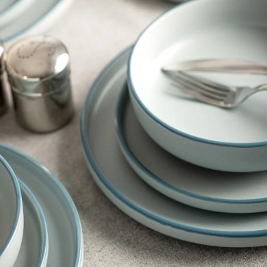 Набор тарелок Homla MAVI 18 шт Голубой 241795 фото - 4