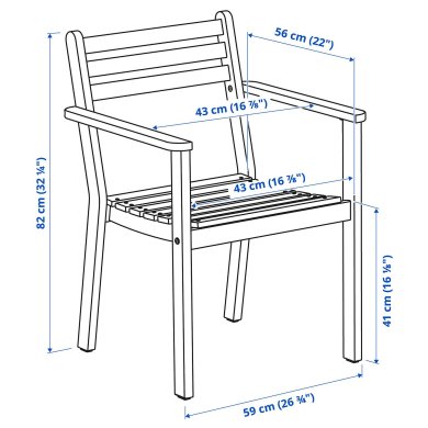IKEA Комплект садовой мебели ASKHOLMEN Дерево (ИКЕА АСХОЛЬМЕН) 09529110 фото - 3