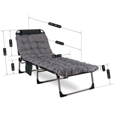 Складной шезлонг Mebel Elit VENUS Серый - 7 Складной шезлонг Mebel Elit VENUS Серый ME.VENUS/P/T/LOZ фото - 7