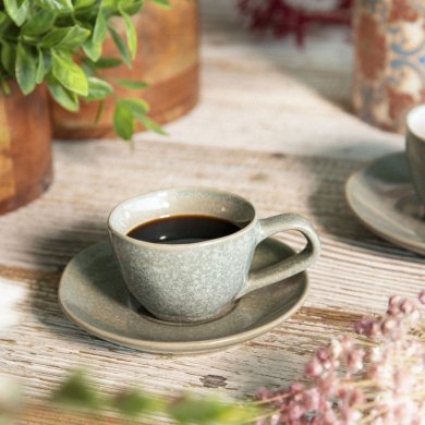 Чашка з блюдцем Homla ODELA 80 мл Зелений 227779 фото - 4