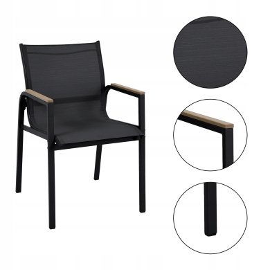 Садовий стілець Kontrast FUERTE Чорний 5.03.212306 фото - 2