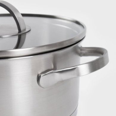 Набор каструль с крышками Homla EATALY Серебристый - 6 Набор каструль с крышками Homla EATALY Серебристый 236684 фото - 6