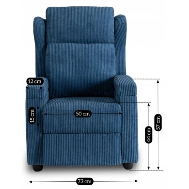 Кресло мягкое раскладное с реклайнером Mebel Elit SPENCER Velvet Синий ME.SPENCER/GR/SZTR/FW фото - 16