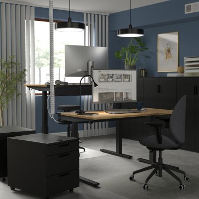IKEA Письмовий стіл для роботи сидячи/стоячи MITTZON Дуб (ИКЕА МИЦОН) 29528299 фото - 2