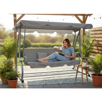 Садова гойдалка Garden Line 210х120х170 см Сірий KRE9771 фото - 11