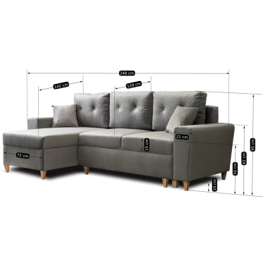 Раскладной диван Mebel Elit MATEO Серый MGK.MATEO-ser фото - 5